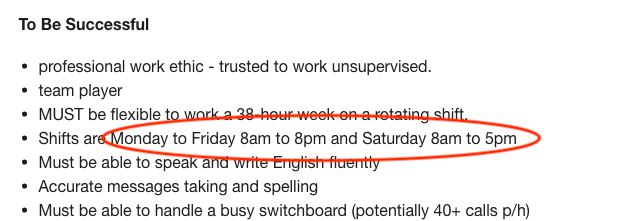 Hours example 1