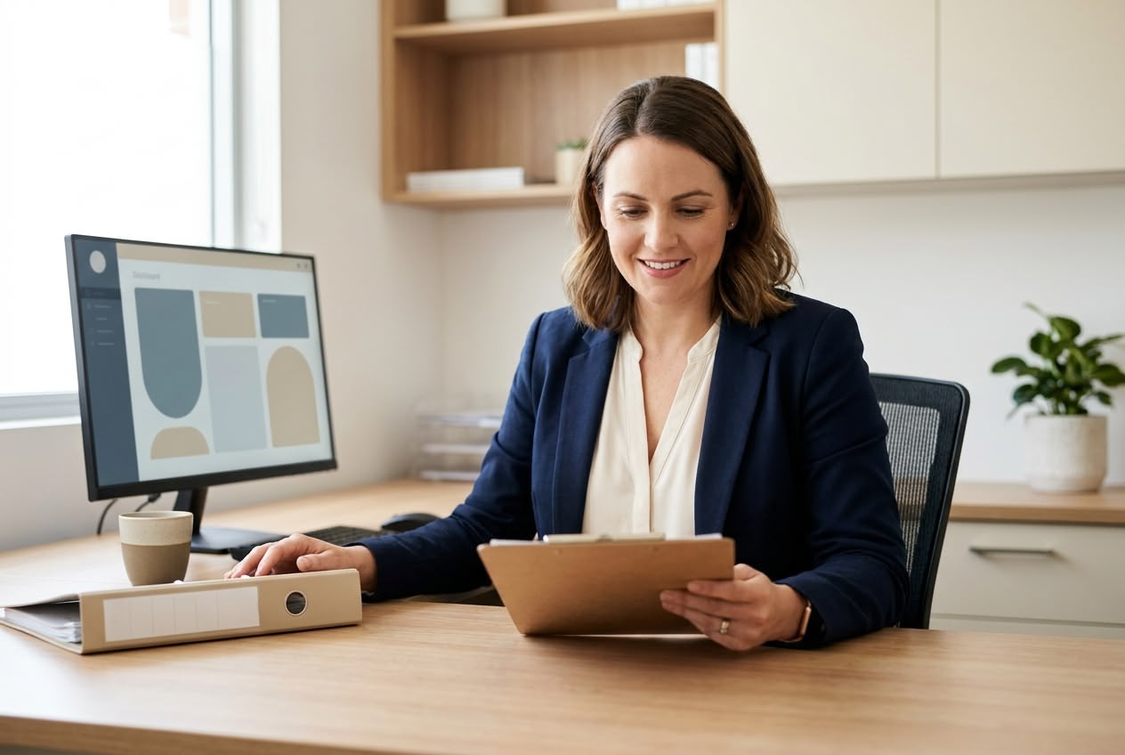 A medical-practice manager working in an Australian healthcare clinic administrative area